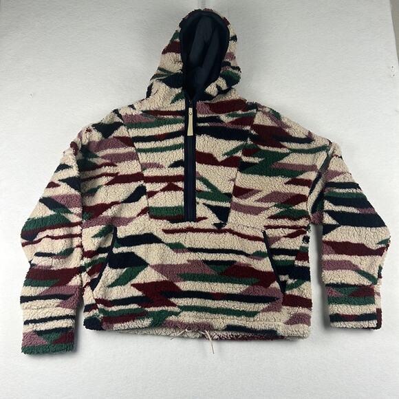 Prana Fleece Pullover Jacket Maroon Geo Size XL NWT Gorpcore Cozy Cabincore - Picture 4 of 8